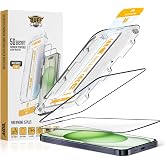 BUFF LABS iPhone 15 Serisi ile Uyumlu 5D EasyFit 2 Adet Kolay Uygulama Aparatlı Ekran Koruyucu Temperli Cam (iPhone 15 Plus)