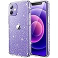 JETech Glitter Case for iPhone 12/12 Pro, 6.1-Inch, Bling Sparkle Shockproof Phone Bumper Cover, Cute Sparkly for Women and Girls (Clear)
