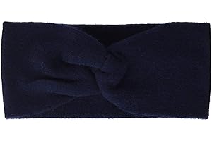 ‎ZWILLINGSHERZ Zwillingsherz Stirnband aus 100% Kaschmir - Hochwertiges Strick-Kopfband im Uni Design für Damen Frauen - Wolle - Haarband - warm und weich für Frühjahr Herbst und Winter - navy