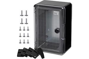 BOXEXPERT® Verteilerkasten außen wasserdicht [ABS Kunststoff IP65 Gehäuse inkl. Sichttür] schwarz (Serie Fleet) 300x200x130mm | Schaltschrank außen | Wandschrank | Industriegehäuse | Leergehäuse