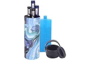 OVAKIA Insulin Cooler Travel Case, Medical EpiPen Carry Case Box Keep 2-8 Degrees for Insulin Pens with Biogel Ice Pack (Art Blue)