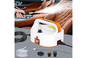 HOMBASING Dampfreiniger, 4.5 bar Dampfreiniger Handgerät 2500W Dampfdruck, 6 Einstellbare Geschwindigkeiten und 3 Bürstenköpfe, für alles Boden, Küche, Möbel (ohne Tank)