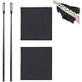 WJIAAA Lot de 4 nettoyeurs de flûte, 2 chiffons de nettoyage avec 2 bâtons de nettoyage, flûte à bec et chiffon de nettoyage pour l'entretien de votre instrument, noir