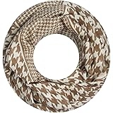 Majea Damen Loop Schal - Hahnentritt, beige Damen Artikel-Nr.441828