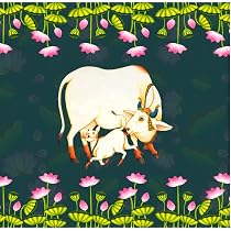 Gomatha Backdrop Cloth Cow Backdrops for Home Decoration Pooja ...