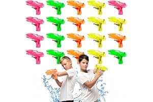 Pistola ad Acqua,Niaetuto 20PCS Pistole ad Acqua per Bambini,Mini Pistole ad Acqua in Plastica,4 Colori Casuale Fucile ad Acqua Giocattolo,Giochi Acqua Bambini Esterno,per Feste,Spiaggia,Piscine