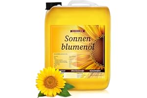 MARTENBROWN Feinwälder® Premium Sonnenblumenöl 10 Liter Kaltgepresst/reines, hochwertiges Speiseöl/nativ, ungefiltert und ohne Zusatzstoffe/milder Geschmack/Salatöl im Kanister typisch in Farbe und Geruch