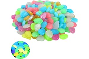 HHZZXCDH muggelsteine 300 Stück Bunt Leuchtsteine Kieselsteine Leuchtende Kieselsteine Leuchtkiesel Floureszierende Pebble Steine für Aquarium Garten Kinderzimmer Dekor Wichtel Zubehör Leuchtende Steine Garten