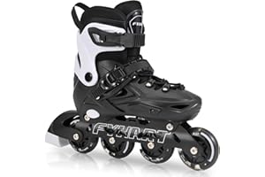PIPIZHU Rollers en Ligne pour Enfants Garçon| Patins à roulettes Réglables Jusqu'à 4 Tailles | Idéal pour Les Loisirs, Le Sport, Noir