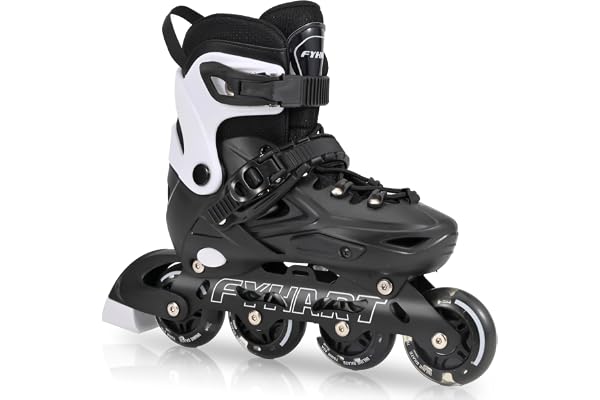 Rollers en Ligne pour Enfants Garçon| Patins à roulettes Réglables Jusqu'à 4 Tailles | Idéal pour Les Loisirs, Le Sport, Noir