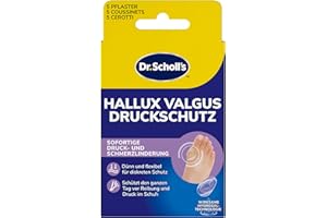 ‎DR. SCHOLL'S Dr. Scholl’s Hallux-Valgus Druckschutz mit Hydrogel Technologie, 5 Stück, Sofortige und ganztägige Schmerzlinderung bei Hallux-Valugus, schützt vor Reibung und Druck durch Schuhe, dünn und flexibel