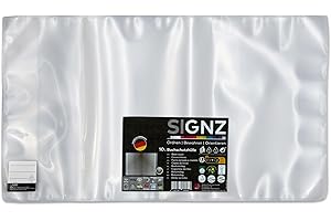 SIGNZ Folia ochronna na książkę, 30,5 x 54 cm, 10 sztuk, przezroczysta, bardzo mocna 140 my (0,14 mm), przezroczysta, neutralna pod względem emisji CO2, wyprodukowana w Niemczech