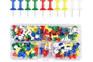 Fodlon 100 Pièces Multicolores Punaises Décoratives, Punaises à tête en Plastique pour Tableau d'affichage en liège