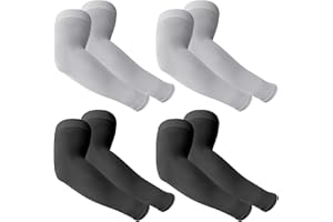 OIHCAZ 4Pairs Arm Sleeves for Men Women, UV Sun Protection Cooling Compression Basketball Arm Sleeves Sun Sleeves for Golf for Driving, Golfing, Fishing, Cycling, Hiking, Doing