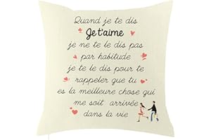 RGHSZ Housse de Coussin Saint Valentin, Cadeau Saint Valentin Homme Femme,Couple Cadeaux,Cadeau Anniversaire Homme Femme, Personnalisée Cadeau Couple Amoureux,Cadeau Original Utile Taie Oreiller