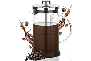 lompyeu French Press, 600ml French Press Caffettiera Adatta per la Casa o in Viaggio