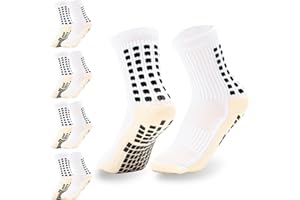 Bafiwu Kids Grip Socks Football,4 Pairs Football Socks for Kids,Anti-slip Athletic Gain the Edge Grip Socks,Breathable kids Sports Socks for Football Fit Size 3 to 7