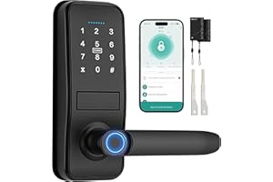 TEKXDD WiFi Smart Door Lock - Touch Electronic Lock 7 in 1, WiFi Remote Control, APP, IC Card, Fingerprint, Password Unlock, NFC, Keys Secure & Fast Fingerprint Lock for Indoor Use