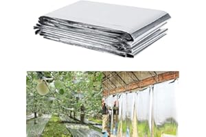Nikou Pellicola Riflettente per Piante, Pellicola Riflettente in Mylar Argentata Pellicola in laminato Mylar, Alta Riflettente, Aumenta Efficacemente la Crescita delle Piante per Serra da Giardino