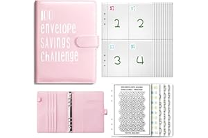 ZALHIN 100 Envelope Saving Challenge - A5 Rosa Raccoglitore Agenda Risparmio Soldi, Risparmia Il Denaro Challenge Legante, Budget Planner, Agenda Del Risparmio, Risparmia Facilmente