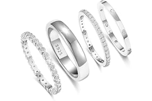 KENIY 4 Stück Gold Ringe Frauen Stapelringe mit Zirkonia 14 Karat Vergoldete Ringe Set Ring Gold Damen Fingerring Daumenringe Verlobungsring Schmuck