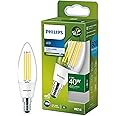 Philips Ultra Efficient - Ultra Energy Saving Lights, LED Light Source, 40W, B35, E14, Candle Cool White 4000 Kelvin, Clear
