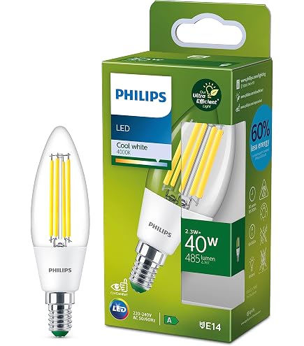 Philips Master LED Kerze E14, Sehr Warmweiß, 485 Lm – Sparsam Wie 40W Glühbirne