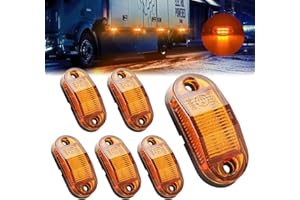 Sidaqi 6PCS Amber LED Marker Lights 12-30V 6 LED Highbright LED Side Marker Lights for Camper Trailer RV Truck Clearance Lights Waterproof