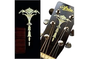 Inlaystickers for Guitar Headstock - Old Torch - Aged White Pearl, H-115OT-WT