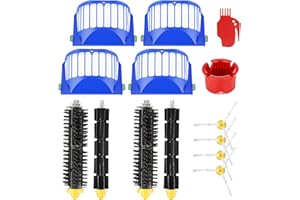 Isincer Accesorios de Repuesto para iRobot Roomba Serie 600 605 615 616 620 621 630 635 650 652 660 665 680 690 695, Cepillos y filtros de Repuesto con Tornillos para Robot Aspirador