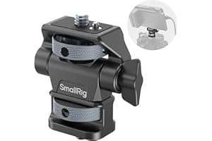SMALLRIG Camera Monitor Mount Ajustable, Soporte para Monitor con Giro de 360° e Inclinación de 180°, con Tornillos de 1/4"- 20, Diseño Antitorsión, para Monitores Ninja V/V+ - 4886