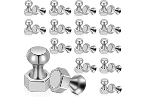 MAGXCENE Imanes Neodimio 30 Piezas Imanes Potentes Imanes Magnets 16x10mm N52 Imanes Pequeños Fuertes para Nevera, Hexagonales en el Fondo, Mini Imán Portátil para Refrigerador Blanca Mapas Notas