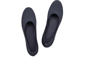 Frank Mully Ballerines Plates à Enfiler en Tricot pour Femme - Escarpins à Bout Rond