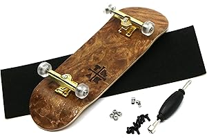 Teak Tuning 32mm PROlific Complete Fingerboard - "Cloud Nine Engraved" | 32mm x 97mm Handmade Maple Wood Deck | Pro Board Shape | Polyurethane Bearing Wheels | O-Ring Tuning