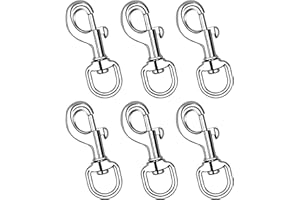 PBMLGO 6 Pcs Heavy Duty Trigger Clips Clasp 360° Swivel Eye Bolt Snap Hook Carabiner Load Bearing 330KG Zinc Alloy Swivel Trigger Hooks for Dog Lead Clips, Swing Outdoor Camping, Keyring