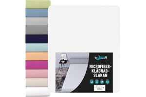 Dreamzie Dra på-lakan - För Madrass 160 x 190/200 cm - 100% Polyester - Auktoriserad OEKO-TEX® - Vit - Mjuk som en Persika