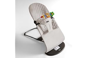 GalPat Baby Hamaca Bebé Plegable + Arco de Juegos - Balanceo Natural - Ergonómica - Tejido Algodón color gris Suave y Antialérgico - 3 Posiciones