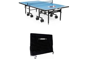 Dione bordtennisbord S600o utomhus + skydd – 6 mm topp – bordtennisbord blå TT-platta vikbar för utomhusbruk – 95 % förmonter