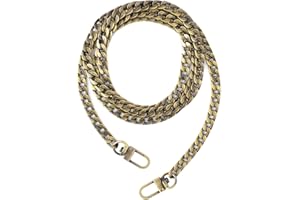 HUIANER Purse Chain with Buckles DIY Handbag Strap Shoulder Bag 120cm Long Metal Accessory Replacement Chain Strap (Bronze)