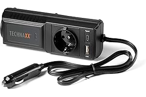 Technaxx TE21 Wechselrichter 200W - Spannungswandler für AC-Netzspannung zum Anschluss verschiedenster elektronischer Geräte, wie z.B. Tablets, Smartphones, Laptops, Spielkonsolen, Fernseher, DVD etc