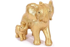 Irayin Elefanten Deko, Elefant Statue Figure, Mama Geschenk, Elefanten Geschenke für Frauen, Dekoration für Wohnzimmer, Büro, Bücherregal, Schlafzimmer - Gold