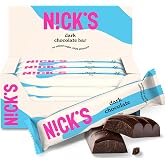 NICKS Dark Chocolate Vegan Keto Bar No Added Sugar Low Carb Snacks Gluten Free (Dark chocolate bars 15x25g)