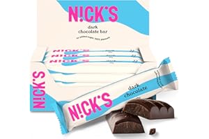 N!CK'S NICKS Chocolate Negro Vegan Barrita Keto Sin Azúcar Añadido Low Carb Snacks Sin Gluten (Dark chocolate bars 15x25g)