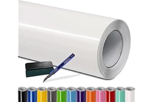 Folindo® Autofolie Weiß Glanz (23€/m²) - 50 x 152 cm - Selbstklebende Car Wrapping Folie mit Luftkanälen - inkl. Rakel & Cutter - Blasenfreie Auto Folierung - Hochwertige Vinylfolie