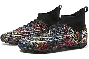 BLBK - Scarpe Professionali da Calcio Unisex, da Uomo/Ragazzo/Bambino, con Colletto Alto, per attività all'aperto, Prato Artificiale, competizioni, Allenamento