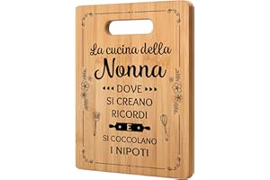 Gleevara Regalo Nonna, Regalo Nonna Natale, Regalo Nonna Compleanno Utile - Tagliere in Bambù, Unico Idee Regalo dei Nipoti alla Nonna, Regali Festa dei Nonni, Regalo Nonna Cucina