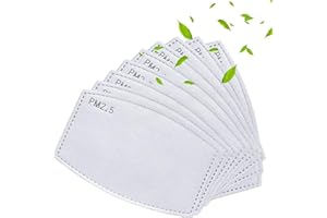 BCANT 100 piezas de papel de filtro PM2.5 de carbón activado, 5 capas de repuesto PM 2.5 filtro de cara inserto