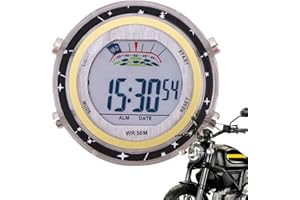 LYRICALIST Horloge numérique de moto – Guidon de moto étanche, montre de guidon lumineuse | Horloges numériques auto-adhésives pour SUV, voiture, véhicule