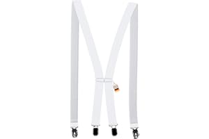 Zukunftsenkel Hosenträger 4 Starke Clips X-Form 2,5cm Breite Herren Damen Skihose Arbeitshose Verstellbar und Elastisch Fasnacht H-Form