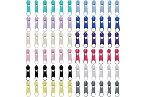 DOITEM 72St Reißverschluss Reparatur-Kit Reißverschluss Ersatz 5# Reißverschluss Griff Rettungspaket Geeignet für Kleidung Jacke Geldbörse Gepäck Rucksack 12 Farben